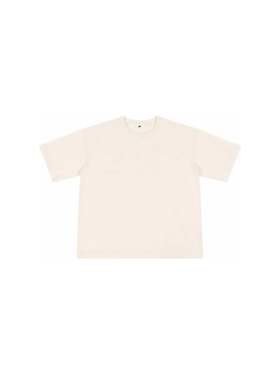 Oversized cream heavyweight t-shirt laid flat